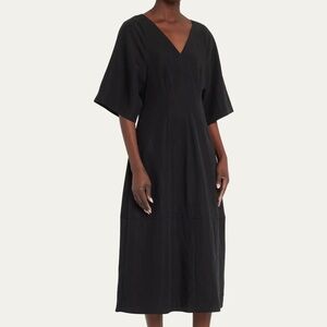 Vince V Neck Flutter Midi Dress